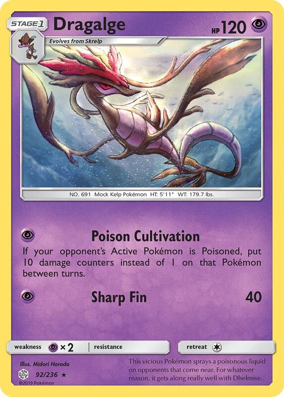 Dragalge Pokemon card from SM - Cosmic Eclipse