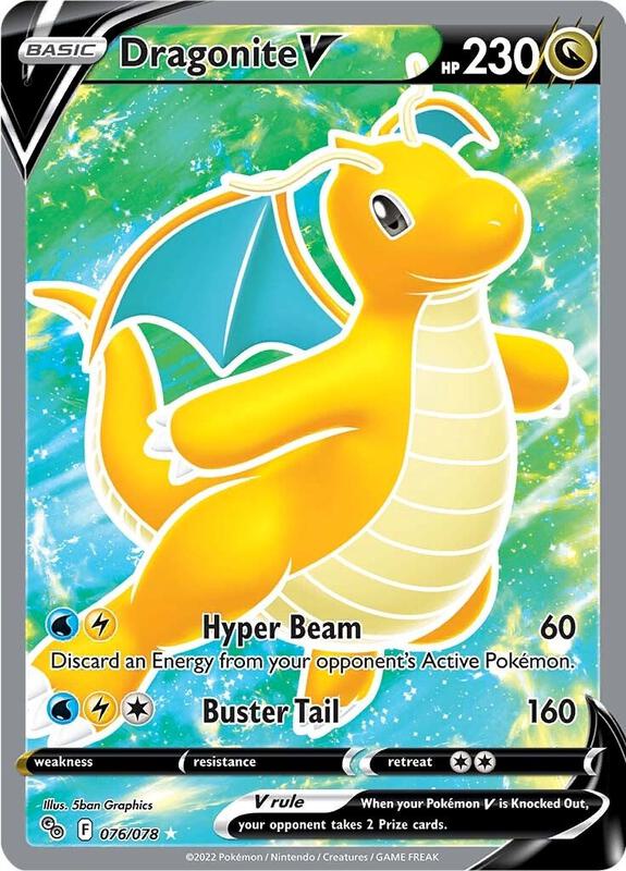 Dragonite V (Full Art) Pokemon card from Pokemon GO