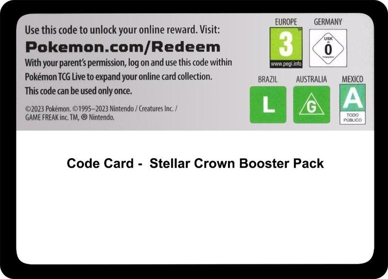 Code Card - Stellar Crown Booster Pack Pokemon card from SV07: Stellar Crown