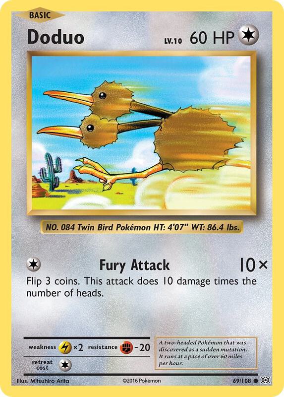 Doduo Pokemon card from XY - Evolutions