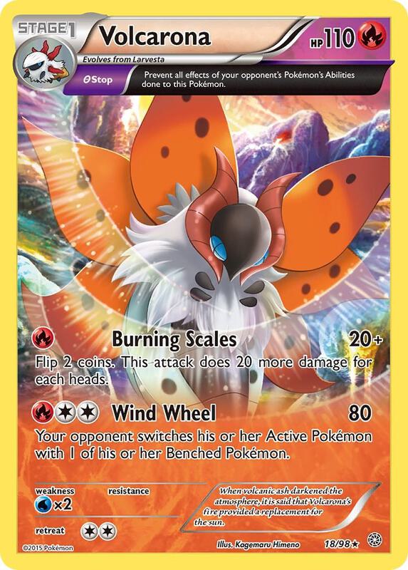Volcarona (18) Pokemon card from XY - Ancient Origins