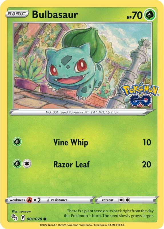 Bulbasaur Pokemon card from Pokemon GO