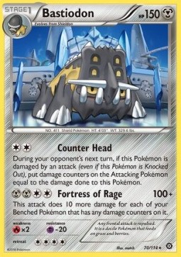 Bastiodon Pokemon card from Steam Siege