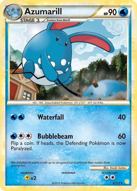 Azumarill Pokemon card from HeartGold SoulSilver