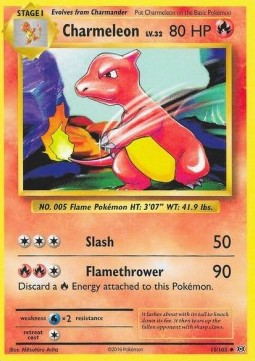 Charmeleon Pokemon card from Evolutions