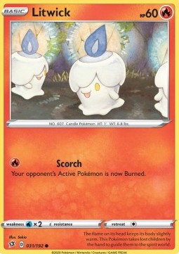 Litwick Pokemon card from Rebel Clash