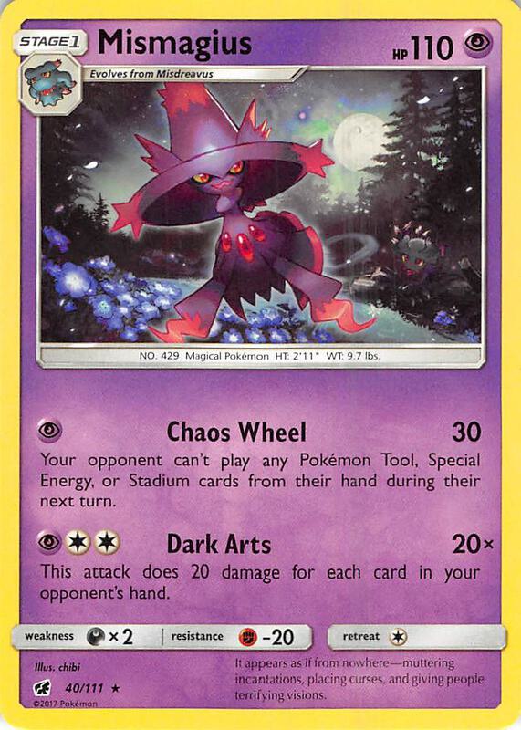 Mismagius Pokemon card from SM - Crimson Invasion