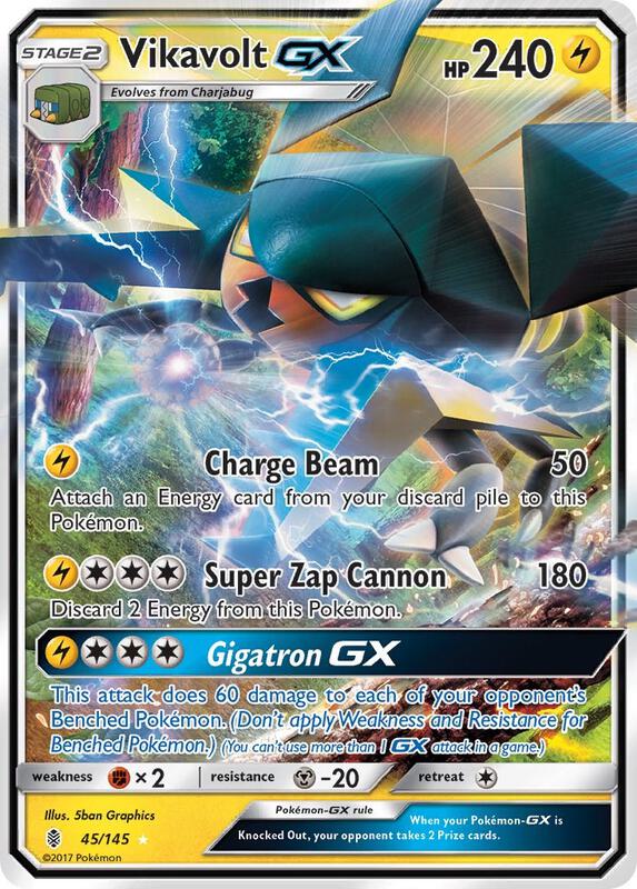 Vikavolt GX Pokemon card from SM - Guardians Rising