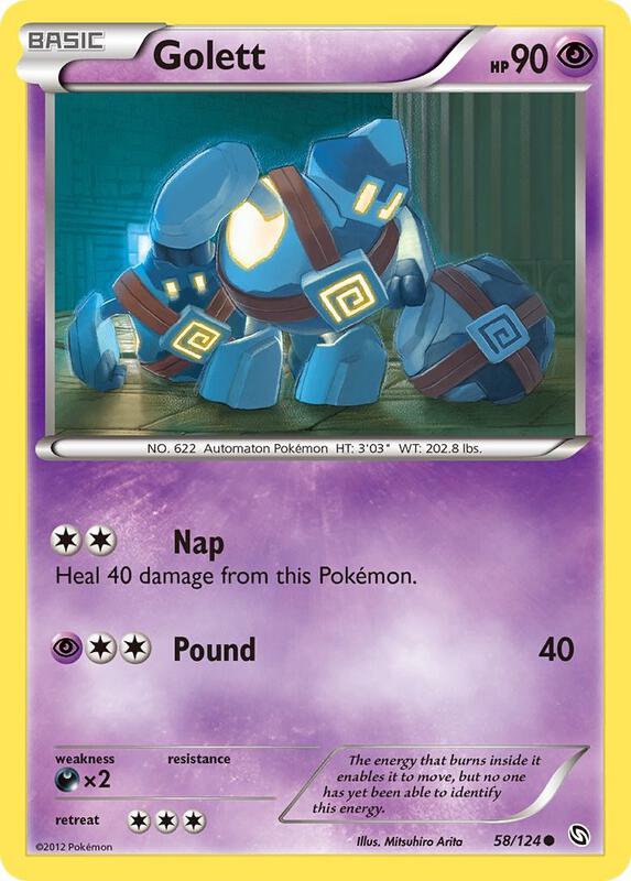 Golett Pokemon card from Dragons Exalted