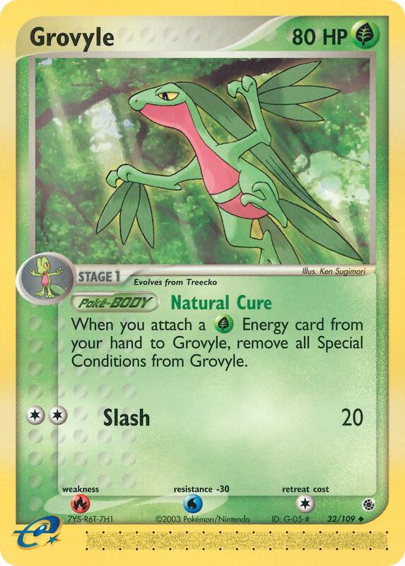 Grovyle Pokemon card from Ruby and Sapphire