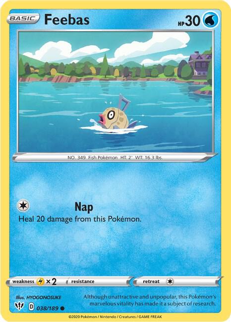 Feebas Pokemon card from SWSH03: Darkness Ablaze