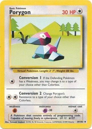 Porygon Pokemon card from Base Set