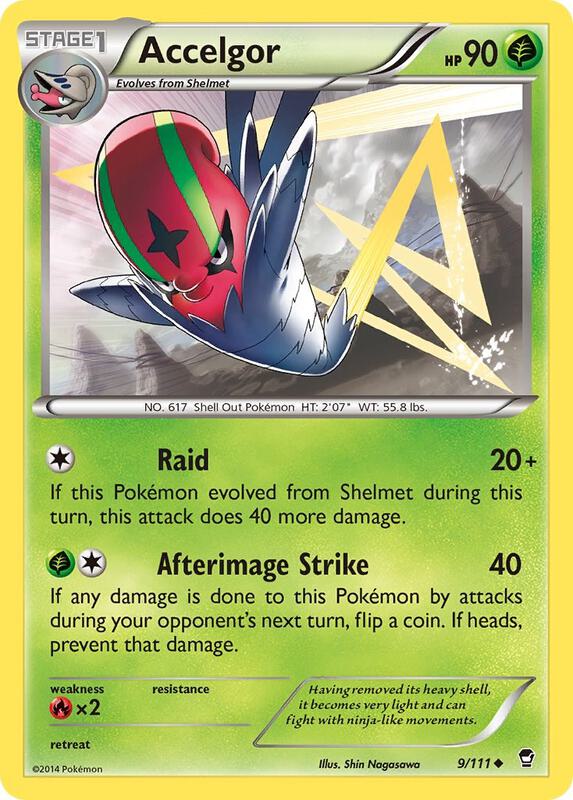 Accelgor Pokemon card from XY - Furious Fists