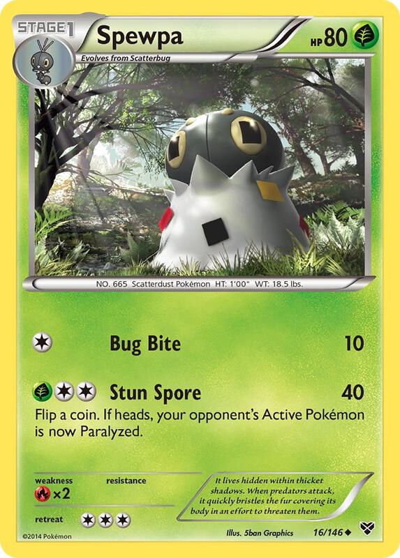 Spewpa Pokemon card from XY Base Set