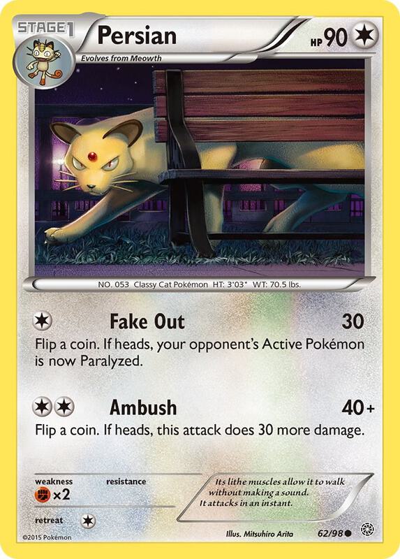 Persian Pokemon card from XY - Ancient Origins