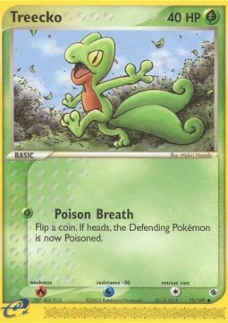 Treecko Pokemon card from EX Ruby Sapphire