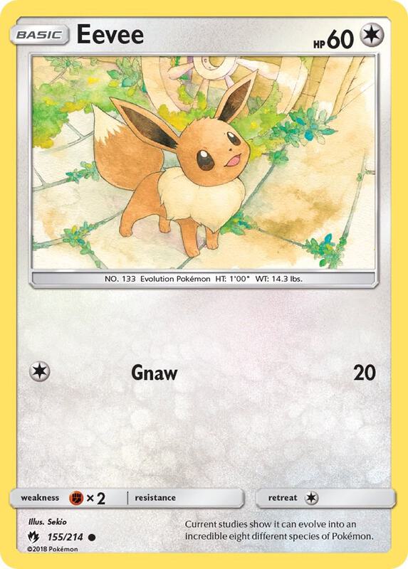 Eevee Pokemon card from SM - Lost Thunder