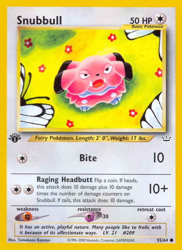 Snubbull Pokemon card from Neo Revelation