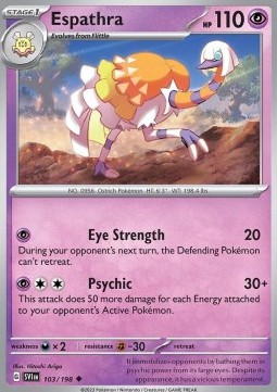 Espathra Pokemon card from Scarlet Violet
