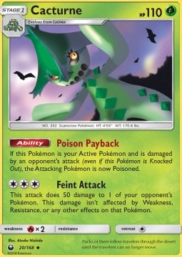 Cacturne Pokemon card from Celestial Storm