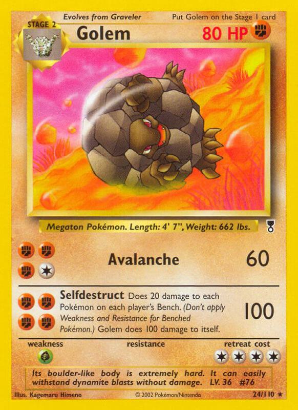 Golem Pokemon card from Legendary Collection