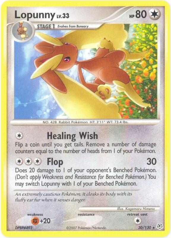 Lopunny Pokemon card from Diamond and Pearl