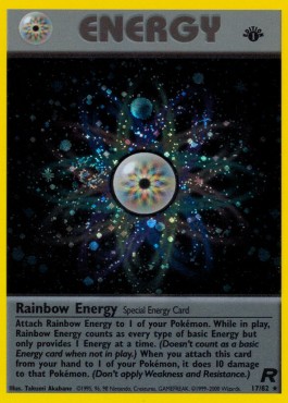 Rainbow Energy Pokemon card from Team Rocket