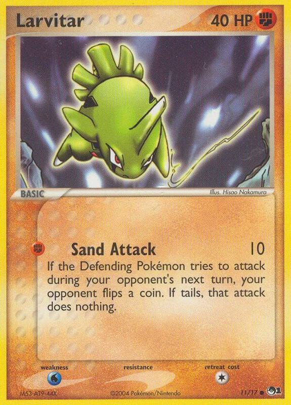 Larvitar Pokemon card from POP Series 1