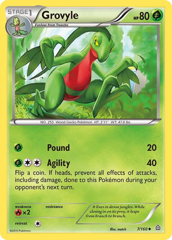 Grovyle Pokemon card from XY - Primal Clash