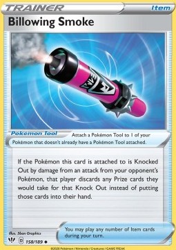 Billowing Smoke Pokemon card from Darkness Ablaze