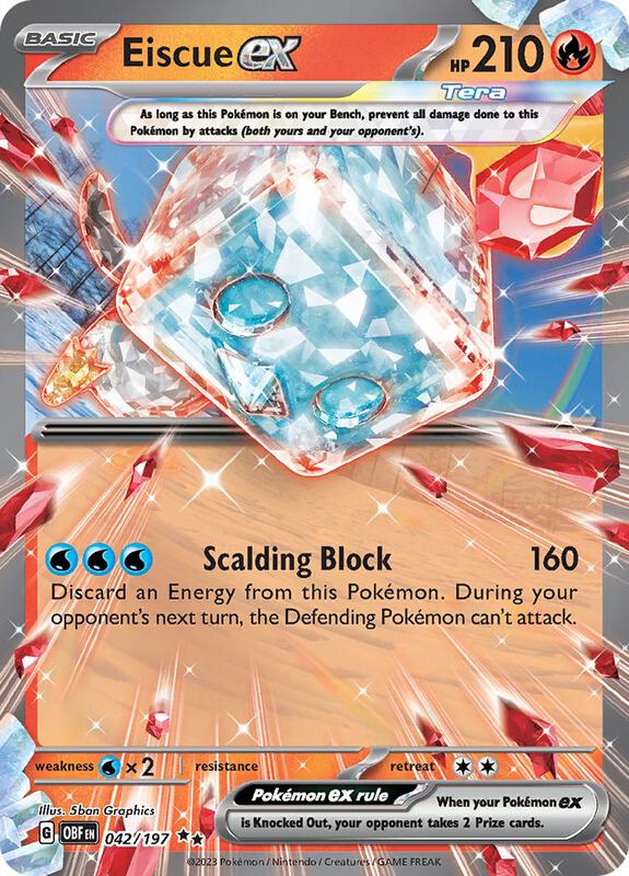 Eiscue ex Pokemon card from SV03: Obsidian Flames