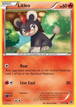 Litleo Pokemon card from Phantom Forces