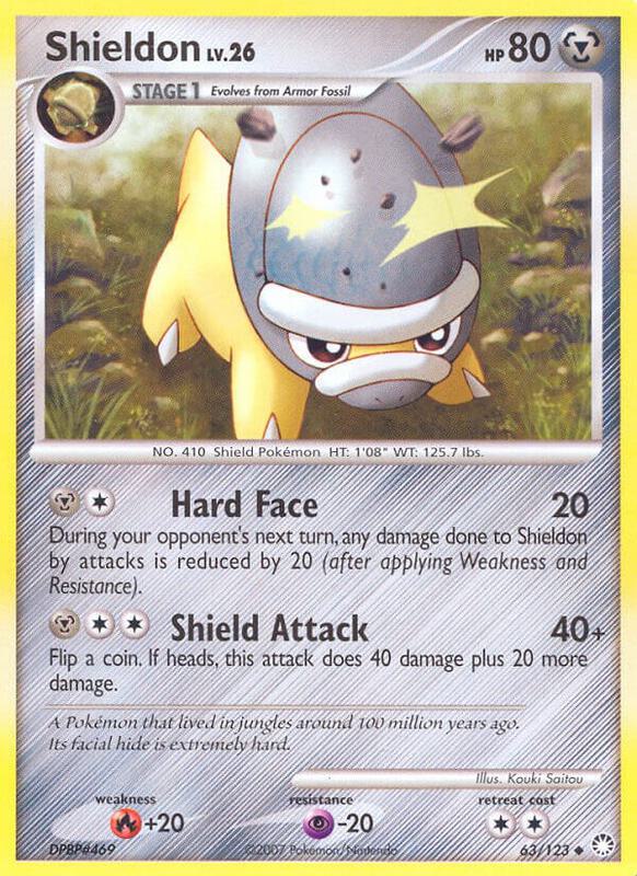 Shieldon Pokemon card from Mysterious Treasures