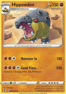 Hippowdon Pokemon card from Evolving Skies