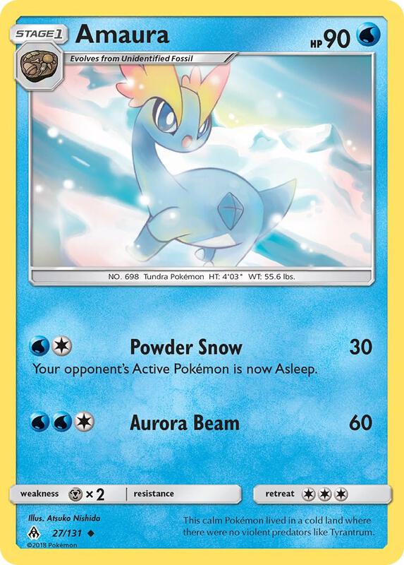Amaura Pokemon card from SM - Forbidden Light
