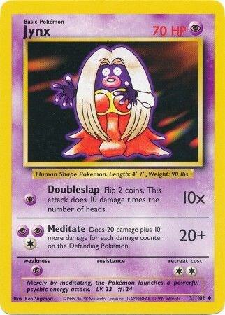 Jynx Pokemon card from Base Set
