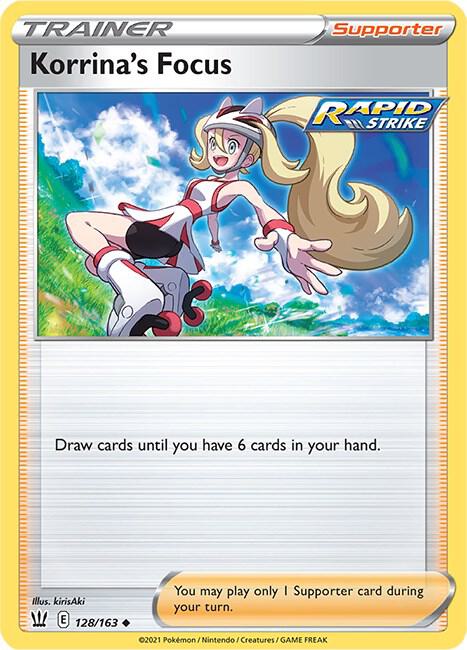 Korrina's Focus Pokemon card from SWSH05: Battle