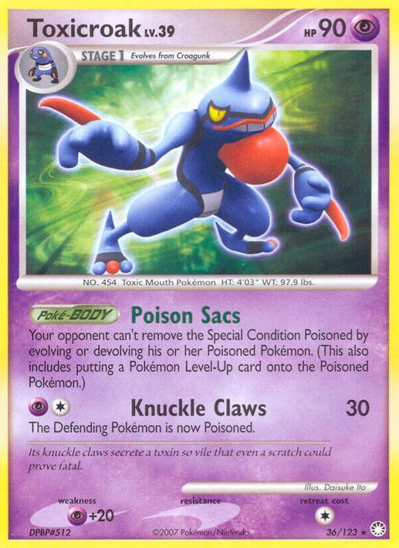 Toxicroak Pokemon card from Mysterious Treasures