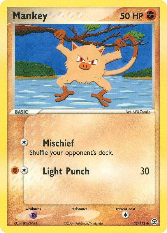 Mankey Pokemon card from FireRed & LeafGreen