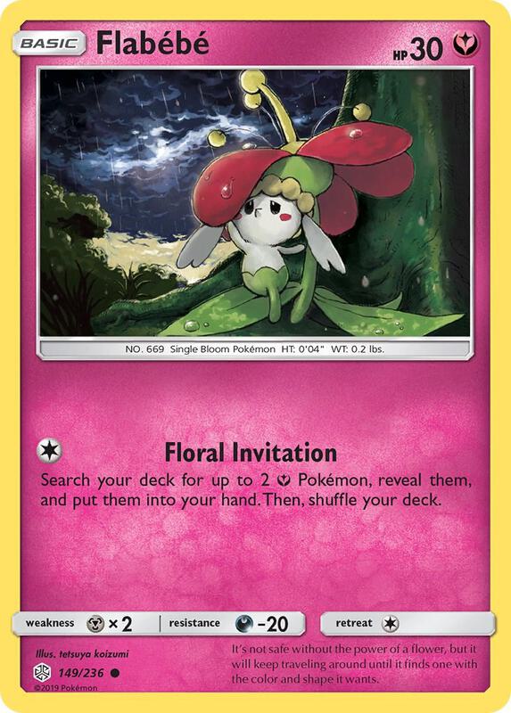 Flabebe Pokemon card from SM - Cosmic Eclipse