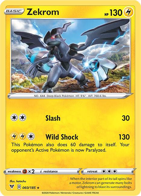 Zekrom Pokemon card from SWSH04: Vivid Voltage