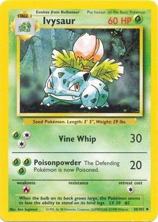 Ivysaur Pokemon card from Base Set