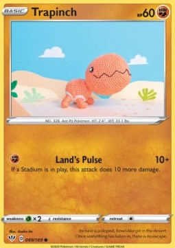 Trapinch Pokemon card from Darkness Ablaze