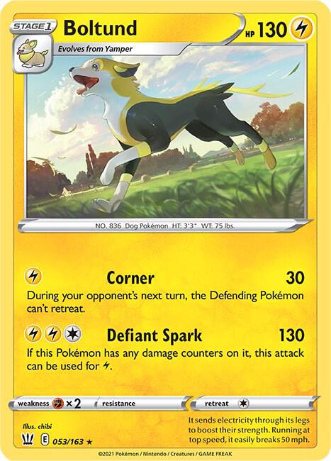 Boltund Pokemon card from SWSH05: Battle Styles