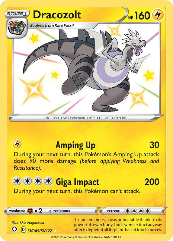 Dracozolt Pokemon card from Shining Fates: Shiny Vault