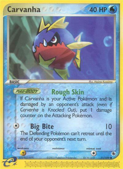 Carvanha Pokemon card from Ruby and Sapphire