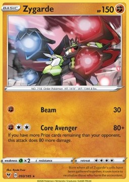 Zygarde Pokemon card from Vivid Voltage