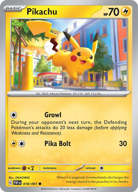 Pikachu Pokemon card from SV: Paldean Fates