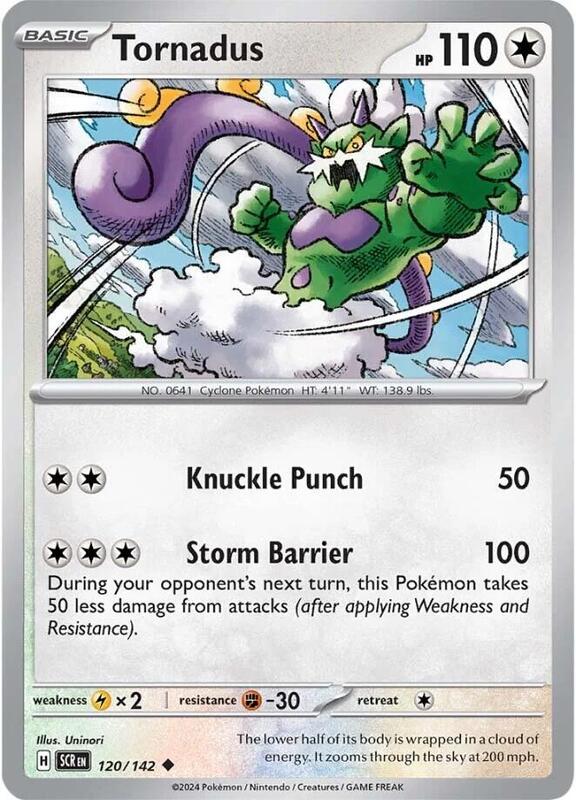 Tornadus Pokemon card from SV07: Stellar Crown