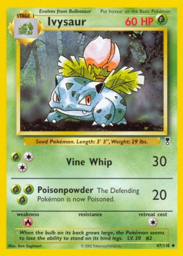 Ivysaur Pokemon card from Legendary Collection
